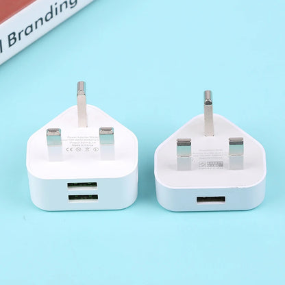 Dual USB UK Wall Charger Fast 5V/2.1A Charging Adapter for Home Simultaneous Charging for 2 Phones orTablet Universal 3 Pin Plug