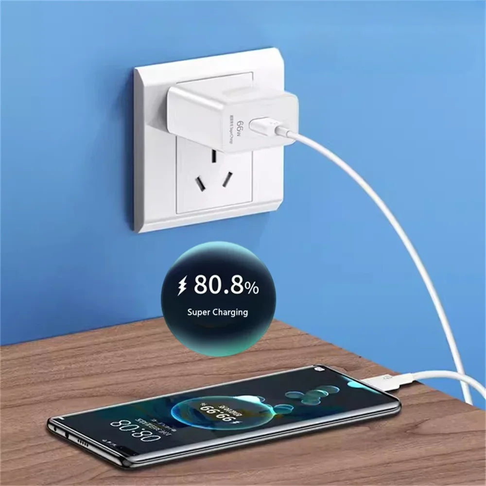 66W Fast Charging Charger With 6A Data Cables For iPhone Huawei Mate 40 50 60 P50 Nova 9 10 Honor 90 100 X9 Xiaomi Wall Charger