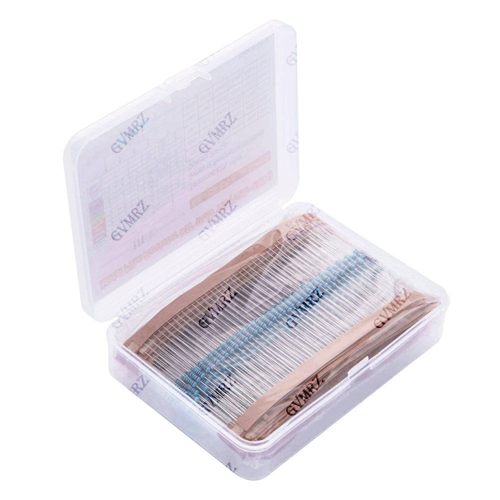 600PCS 30Values 1/4W Metal Film Resistor Assortment Kit - 20PCS Each, Boxed for Electronics DIY, Repair & Projects 1/4W
