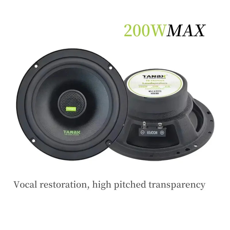 6.5 Inch Speakers Sound for Cars Max 200W Car Speakers Sound System Car Stereo 2-way Coaxial Speakers