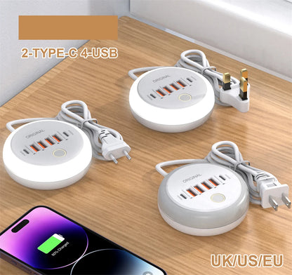 USB Fast Charging Charger 50W Multi Ports Type C Wall Charger Travel Phone QC3.0 Adapter For iPhone Huawei Xiaomi EU US UK Plug