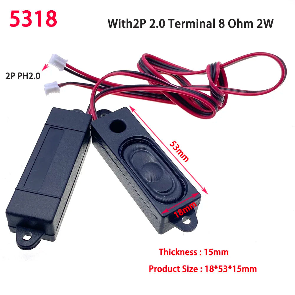 1 pair of portable speakers 8ohm 2W 8Ω3W with 2pin4pin PH2.0 computer speakers,advertising LCD TV speakers,rectangular speakers