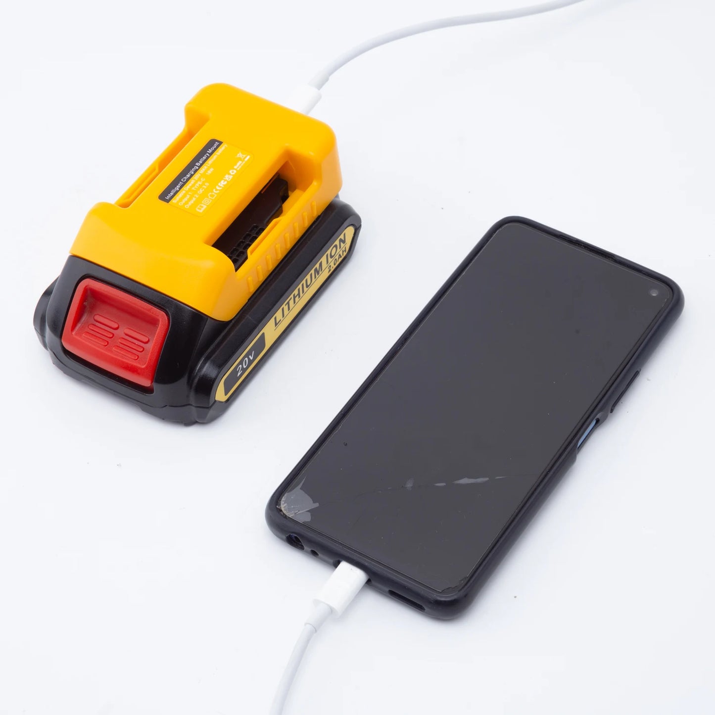 Power Bank Charger For DeWalt 18V Lithium Battery With USB With Type-C for Laptop Mobile Phone Fast Charging(NO Battery)