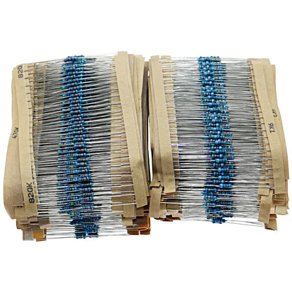 2600pcs 130 Values 1/4W 0.25W 1% Metal Film Resistors Assorted Pack Kit Set Lot Resistors Assortment Kits Fixed resistor
