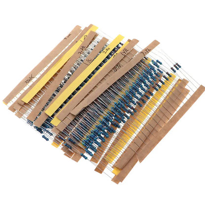 300/600pcs 1% Resistor Set Resistance 1/4W Metal Film Resistors Kit 10Ohm ~1M Ohm 30Values Electronic Components Kit