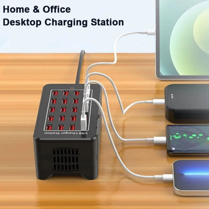 USB Charger 10/20/25/30 Ports HUB 150W Universal Wall Desktop Fast Charging Station Dock for Mobile Phone Power Adapter