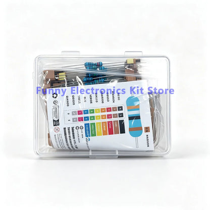 600 Pcs Assorted Metal Film Resistor Kit 30 Values 1/4W Resistance 1ohm-10Mohm 1% Tolerance for Electronics Projects