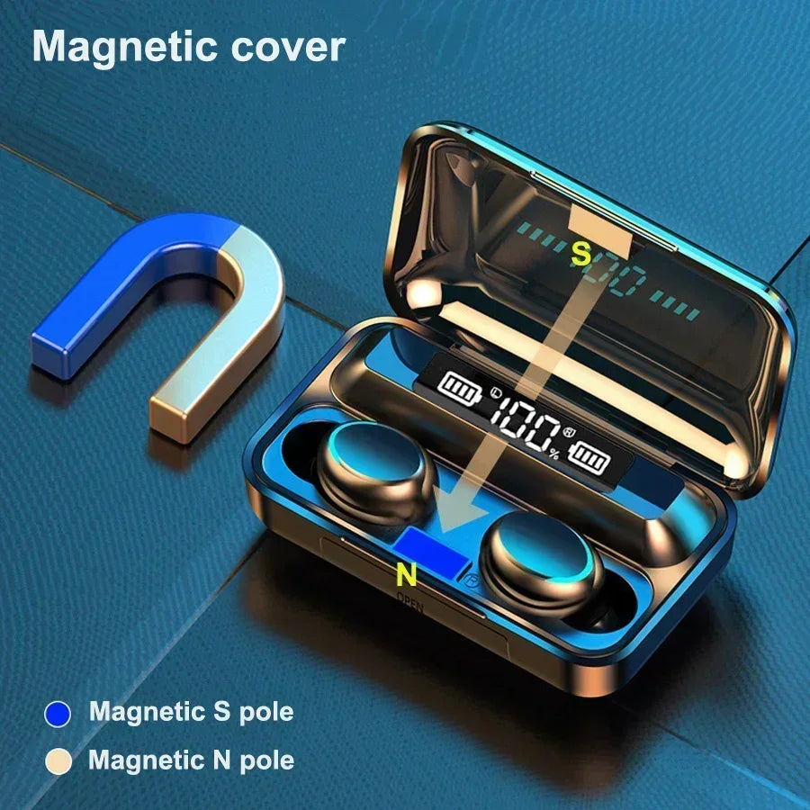 2026New F9 TWS wireless headphones,F9 Bluetooth 5.0headphones, sports headphones, LED digital display stereo headphones