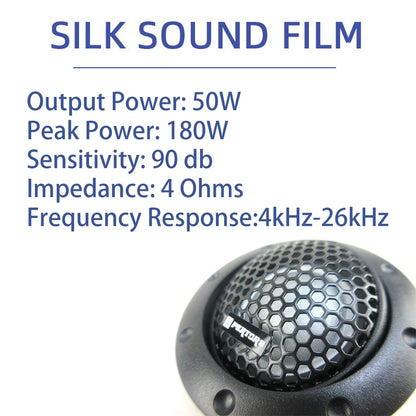 Car Small Speakers Set High Power RMS 50W 4Ω HIFI Stereo Tweeter Silk Dome Tweeter Car Audio Modified High-Pitched Loudspeaker