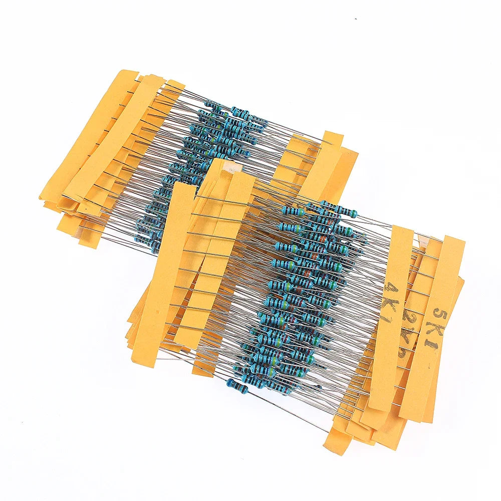 1/4W Metal Film Resistor kit set 30 Values resistors pack , 10 ohm ~1M Resistance 1% Set of resistors diy electronic components