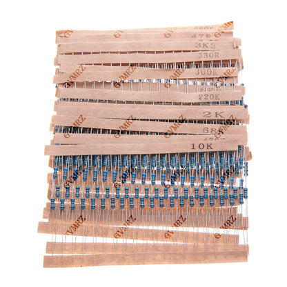 600PCS 30Values 1/4W Metal Film Resistor Assortment Kit - 20PCS Each, Boxed for Electronics DIY, Repair & Projects 1/4W