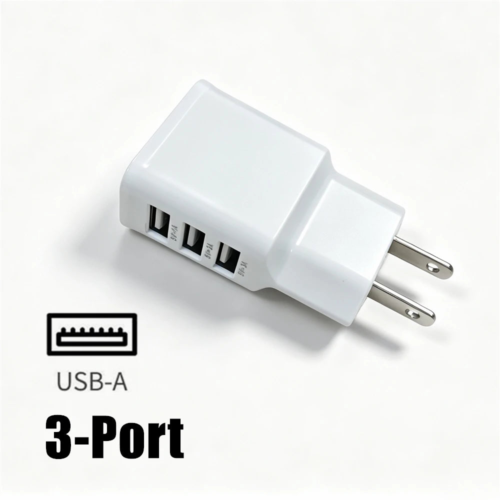 3 USB-A 2 Port USB Wall Charger For iPhone Samusng Xiaomi Huawei VIVO OPPO Fast Charging Power Adapter Universal Phone Charger