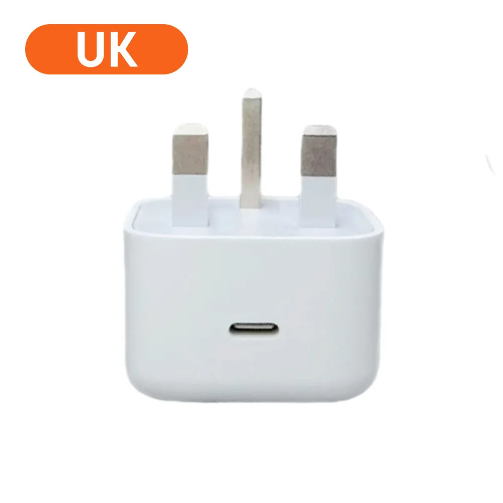 PD 40W Type C Charger Fast Charging Travel Wall Charger Power Adapter For iPhone 17 16 15 EU/US/UK Mobile Phone USB C Charger