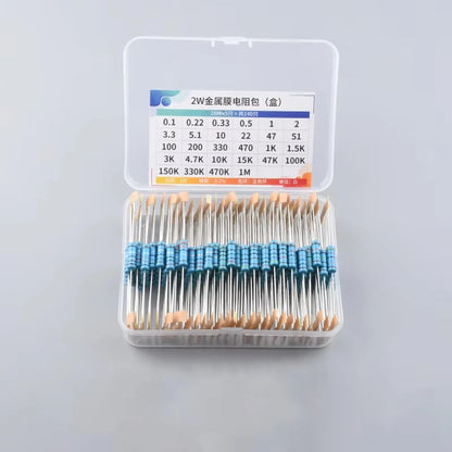 1% Resistor Set Resistance 2W Metal Film Resistors Kit 10Ohm ~1M Ohm 30Values Electronic Components Kit