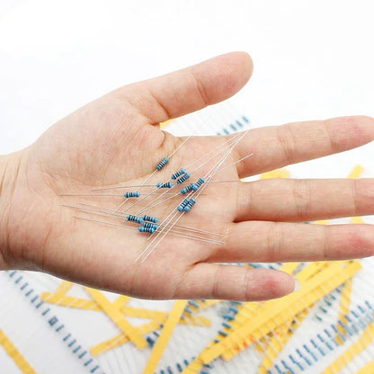 300/600PCS 1/4W Resistance 1% Metal Film Resistor Kit with Box 1K 10K 100K 220ohm 1M Resistors 30 Kinds