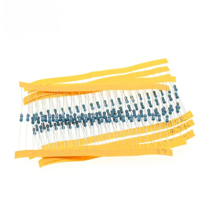 1280 Pcs 64 Value 1/4W Metal Film Resistor Kit 1R-10M Ohm 1% Resistor Product Combination Set High-Precision Stable Low Noise