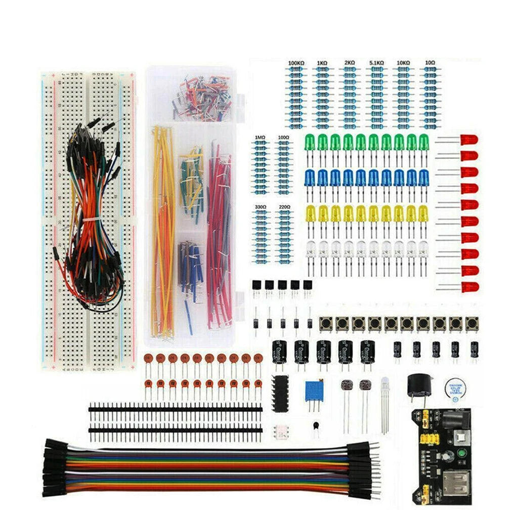Electronic Components Kit Pack Starter DIY Project For Arduino R3 Common Capacitors Resistors Capacitors 830-well Breadboard