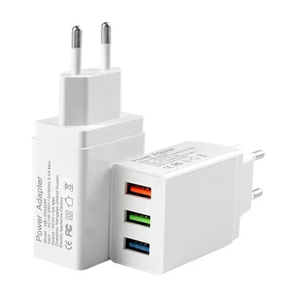3 Port USB 5V2A Wall Plug Power Adapter Wall Charger Compatible with Two Feet Charging Cube Brick Box Base Head