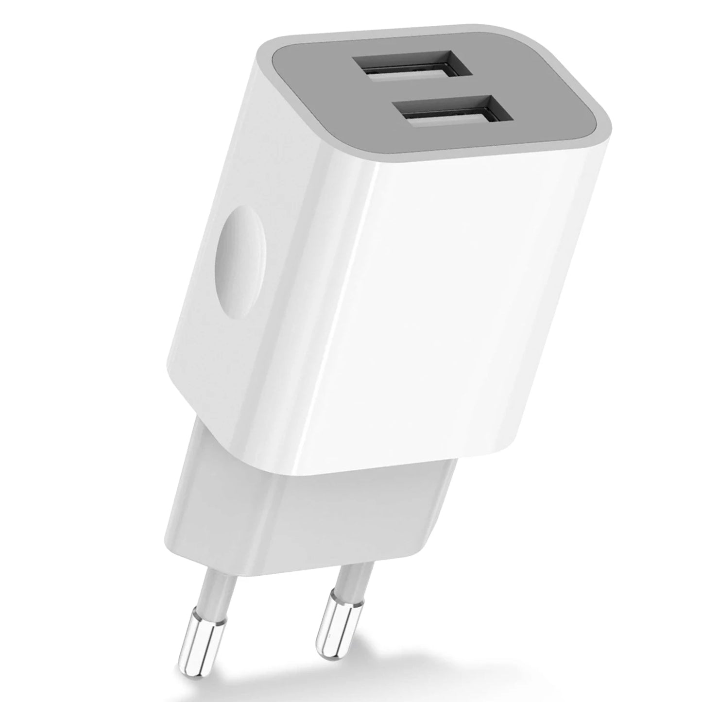 European Wall Charger, USB 2.1AMP Universal Europe Charger Block Dual Port Plug Compatible for Mobile Phone