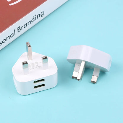 Universal UK Plug 3 Pin Wall Charger Adapter With 1/2 USB Ports Charging For Iphone 11 For Huawei Charging Charger