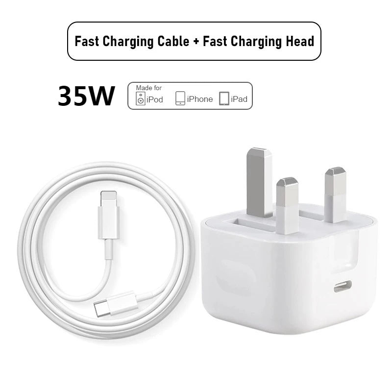 20W/35W/40W Super Charger Set British Standard Wall Charger Support PD Fast Charging Protocol PD/Dual Type-C for iPhone