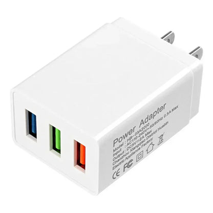 3 Port USB 5V2A Wall Plug Power Adapter Wall Charger Compatible with Two Feet Charging Cube Brick Box Base Head