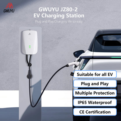 GWUYU GBT Standard EV Charger 11KW-22KW 3-Phase for Household Car Charging Station Wall Mount with 5m Charging Cable