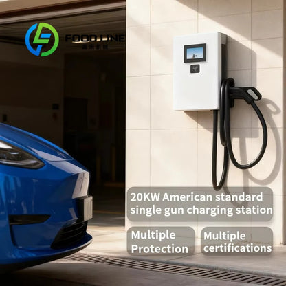 Customized 20kW Home Smart WiFi EV Charger Wall/Column Mounted CCS1 Single Gun DC Charger