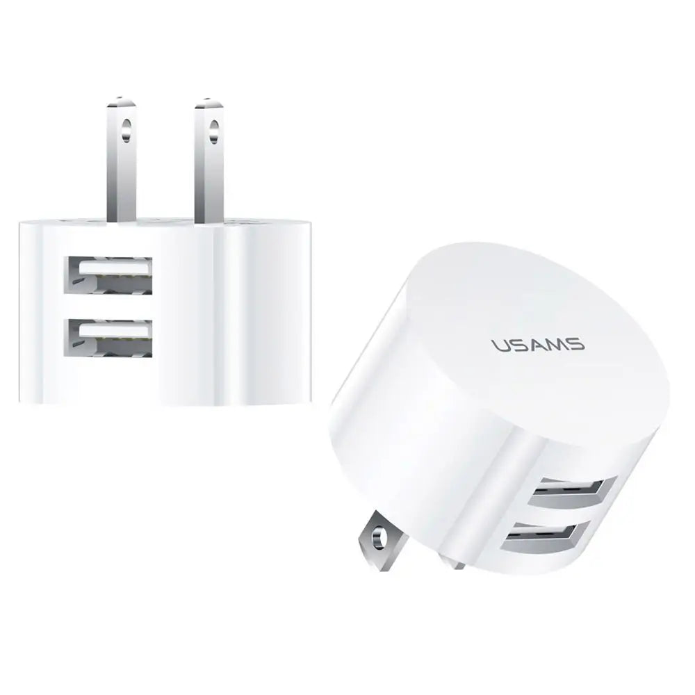 5V 2.1A Dual USB Charger Quick Charge Round Wall Charger Mobile Phone Charging Mini Adapter Travel Charger Plugs Accessories