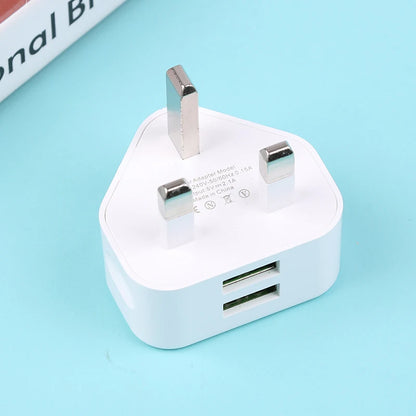 Dual USB UK Wall Charger Fast 5V/2.1A Charging Adapter for Home Simultaneous Charging for 2 Phones orTablet Universal 3 Pin Plug