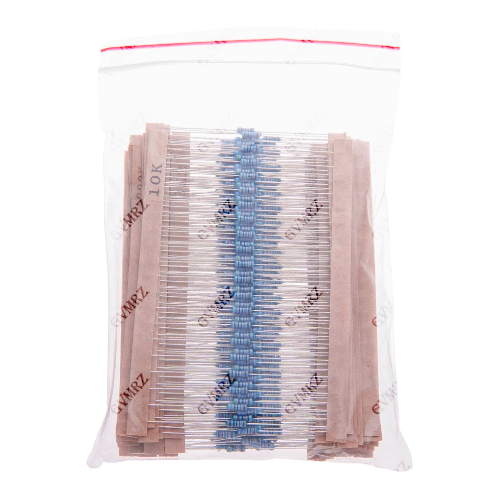 600PCS 30Values 1/4W Metal Film Resistor Assortment Kit - 20PCS Each, Boxed for Electronics DIY, Repair & Projects 1/4W