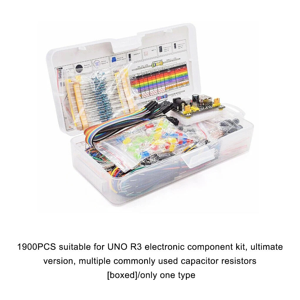 Electronic Components Kit Pack Starter DIY Project For Arduino R3 Common Capacitors Resistors Capacitors 830-well Breadboard