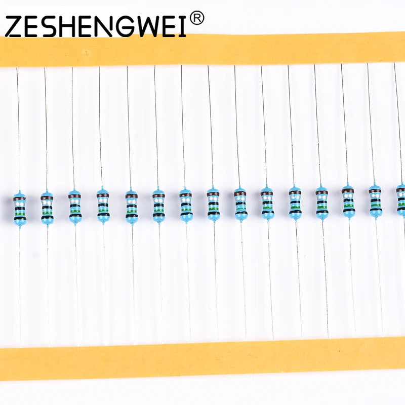 600pcs/set 30 Kinds 1/4W Resistance 1% Metal Film Resistor Pack Assorted Kit 1K 10K 100K 220ohm 1M Resistors 300pcs/set