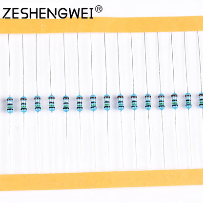 600pcs/set 30 Kinds 1/4W Resistance 1% Metal Film Resistor Pack Assorted Kit 1K 10K 100K 220ohm 1M Resistors 300pcs/set