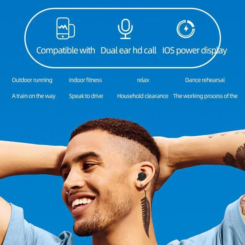 A6S TWS headphones wireless headphones Bluetooth headphones sports stereo Bluetooth headphones are suitable for Android and IOS