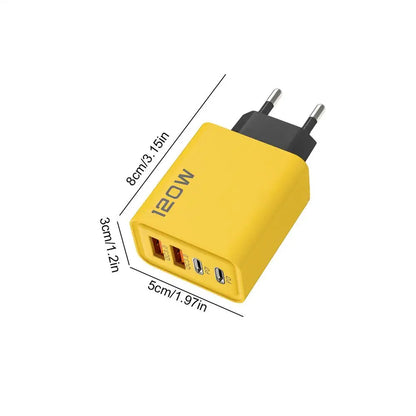 USB Fast Charging Block 120W USB Charger Plug Cube DualType C PD Wall Charger Cell Phone Smartphone Accessories