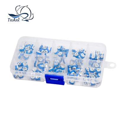 50/100Pcs RM063 10Values Kit Box 501 500R 1K 2K 5K 10K 20K 50K 100K 200K 1M Ohm Trimpot Trimmer Potentiometer Variable Resistor