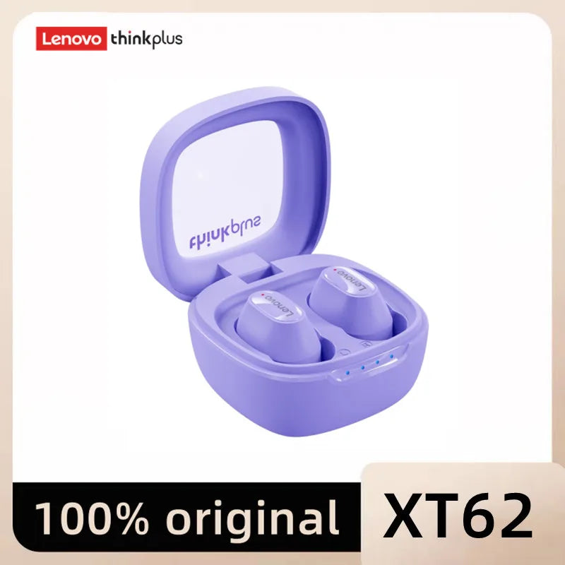 Lenovo XT62 TWS Bluetooth Headphones High Fidelity Headphones with HD Microphone Conversation Sports Headphones