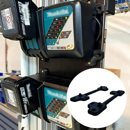 2-Piece Wall-Mount Charger Holder For DC18RC And DC40RA Secure Storage For Fast Chargers Garage And Workshop Tool Storage