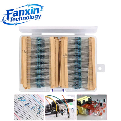 2600-600PCS,130 Values 1/4W 0.25W 1% Metal Film Resistors Assorted Pack Kit Set Lot Resistors Assortment Kits Fixed Resistor