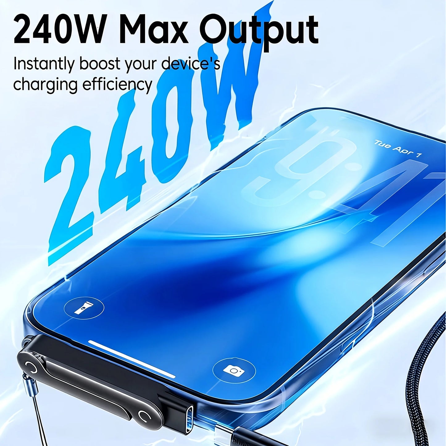240W USB C Wall Charger with Foldable Stand 2in1 Fast Charging for Phone & Laptop Ergonomic Bracket Holder Stand