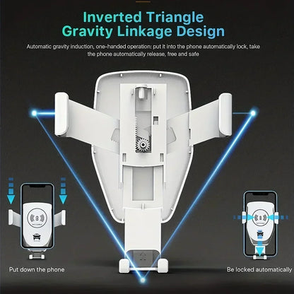 Wireless Charging Phone Car Holder Charger 15W For iPhone 15 14 13 12 11 Pro XS Max XR Fast Car Wireless Chargers
