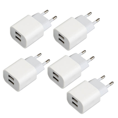 European Wall Charger, USB 2.1AMP Universal Europe Charger Block Dual Port Plug Compatible for Mobile Phone