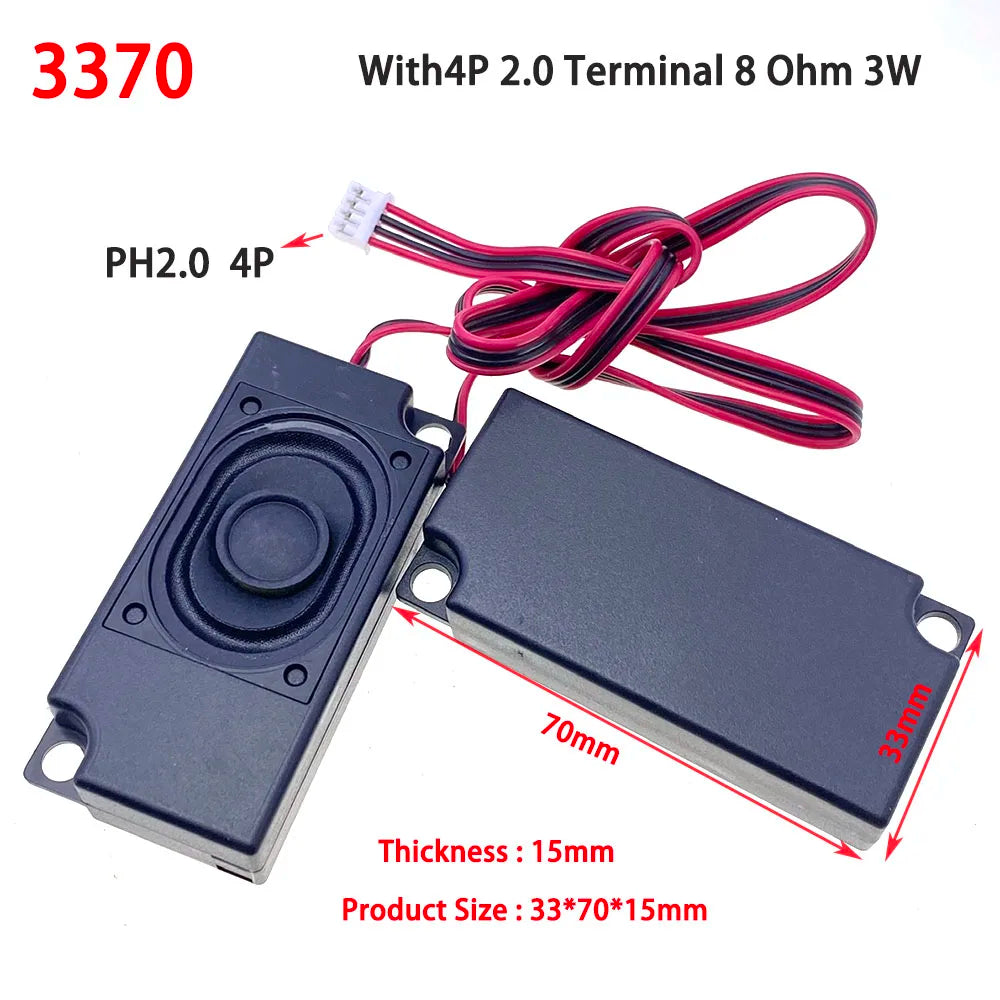 1 pair of portable speakers 8ohm 2W 8Ω3W with 2pin4pin PH2.0 computer speakers,advertising LCD TV speakers,rectangular speakers
