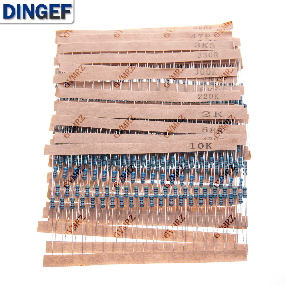600PCS 30Values 1/4W Metal Film Resistor Assortment Kit - 20PCS Each, Boxed for Electronics DIY, Repair & Projects