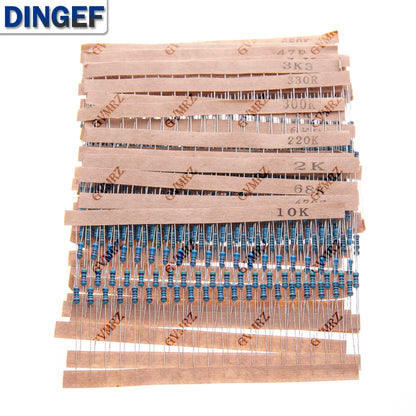 600PCS 30Values 1/4W Metal Film Resistor Assortment Kit - 20PCS Each, Boxed for Electronics DIY, Repair & Projects