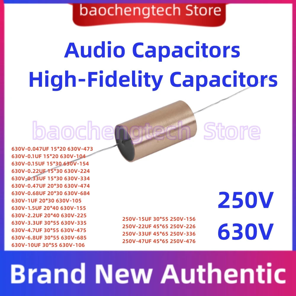 630V 1UF 1.5UF 2.2UF 3.3UF 4.7UF High-fidelity audio capacitors, audio capacitors, audiophile capacitors Obbligato Gold Premium