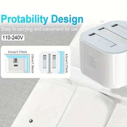 20W/35W/40W Super Charger Set British Standard Wall Charger Support PD Fast Charging Protocol PD/Dual Type-C for iPhone
