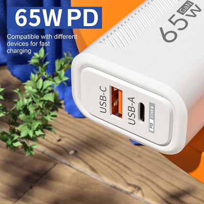 65W USB C Charger GaN Fast Charging Travel Wall Charger Quick Charge EU US Plug Phone Charger Adapter For iPhone Huawei Xiaomi